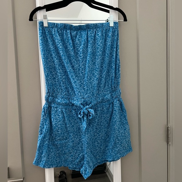 The Lucky Brand Sea of Love Romper in Blue - Picture 1 of 7